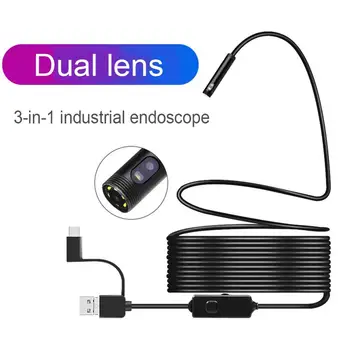 Dual Camera 8 mm Objektiv Android Telefon, Fotoaparat, USB C Endoskop Vodoodporno Mini Kamero Kača Kabel za Cev Preglejte Popravilo Avtomobila