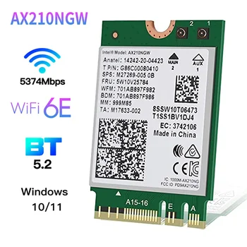 Intel AX210 za Kartico WiFi Adapter Bluetooth 5.2 AX210NGW 2400Mbps 802.11 AX Brezžični M. 2 NGFF Wi-Fi 6E Brezžična Omrežna Kartica