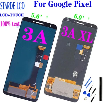 100% Preizkušen Za Google Pixel 3A XL LCD-Zaslon na Dotik Digitaliziranih Skupščine Zamenjava Za Google 3A XL Pixel G020F LCD