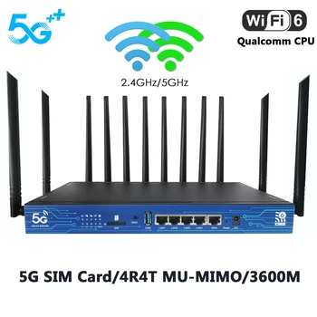 Kartica SIM 5G Usmerjevalnik WIFI6 3600Mbps Qualcomm PROCESOR Očesa Repetitorja 1GB DDR4 USB3.0 Openwrt 5Ghz 4T4R MU-MIMO Antena Smart Internet