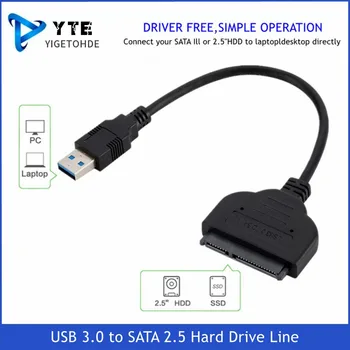 YIGETOHDE USB, SATA 3 Kabel Sata Na USB 3.0 Adapter Do 6 Gbps Podporo 2.5 Inch Zunanji SSD HDD Trdi Disk 22 Pin Sata III 2.0