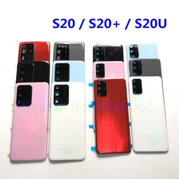Za SAMSUNG Galaxy S20 PLUS S20 Ultra G980 G985 Baterije Stekla Nazaj Kritje Zadnja Vrata Primeru Nadomestni Del Okvirja Objektiv S20U S20+