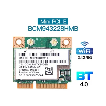 BCM943228HMB za Kartico WiFi mrežno Kartico, Dual Band 300Mbps Bluetooth4.0 802.11 A/B/G/N Mini PCI-E Laptop WLAN Adapter