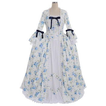 Cosplayitem Rokoko Stilu Cvet Tiskanja Srednjeveški Viktorijanski Obleko Renaissance Belle Rokoko Žogo Obleke Oblačenja
