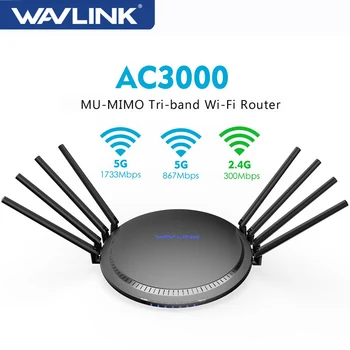 Wavlink Polno Gigabit AC3000 Brezžični Wifi Router/Repeater MU-MIMO Tri-band 2,4/5Ghz Smart Wi-Fi Usmerjevalnik Touchlink Z USB 3.0