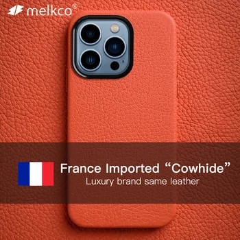 Melkco Francija Premium Pravega Usnja Primeru za iPhone 13 Pro Max mini Luksuzne blagovne Znamke Enako Cowhide Poslovna Moda Telefon Kritje