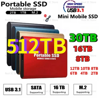 Prenosni Visoke hitrosti SSD 256TB Mobilne Pogon ssd za Zunanje Shranjevanje Decives Tip-C USB 3.1 Vmesnik za Laptop/PC/ Mac
