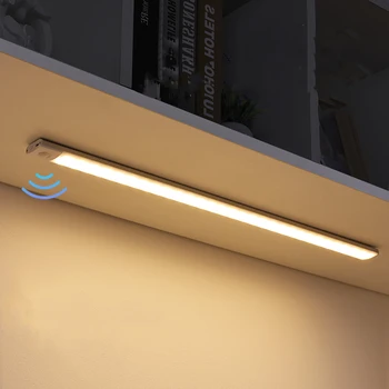 LED Nočna Lučka za Brezžični USB Noč Luči Senzor Gibanja Omaro Svetilke za Kuhinjo, Kabinet, Spalnico, Garderobo 10/20/30/40 CM