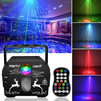 60 Vzorcev Baterije DJ Disco Luči Stranka R&G Laser Projektor RGB LED Čarobno Žogo Bar Ples Soba Fazi Učinek Lučka USB F2N6