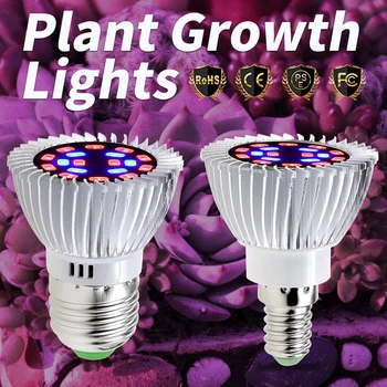 220V Led Žarnica E14 Za Obrat Phytolamp E27 Celoten Spekter Rast Rastlin, Svetlobe 18W Rastejo Bučke Toplogrednih Rastline Rože Rastejo Razsvetljavo