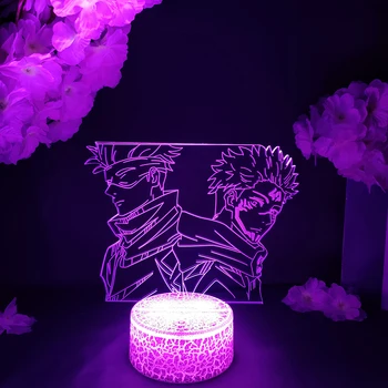 Anime Jujutsu Kaisen Satoru Gojo LED Nočna Lučka Yuji Itadori za Spalnica Dekoracijo Darilo za Rojstni dan Ryomen Sukuna 3D Manga Lučka