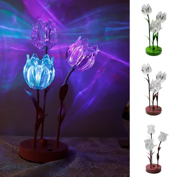 2023 LED Tulipanov Cvet namizne Svetilke USB šmarnica Nočna Dotik Zatemnitev Nepremočljiva Razsvetljava Okrasni Doma Dekor