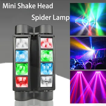 Mini Pajek Stopnji svetlobe LED DJ gibljive glave disco luči RGB Stranko Poroko Dekorativne luči DMX512 Bar Božič Stroboskopske luči