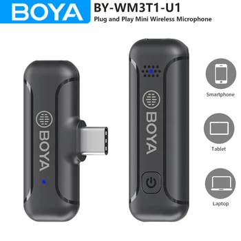 BOYA S-WM3T1-U1 Brezžični Lavalier River Mikrofon za Android PC Računalnik USB-C Naprave Avdio Video Snemanje Mic Youtube Vlog