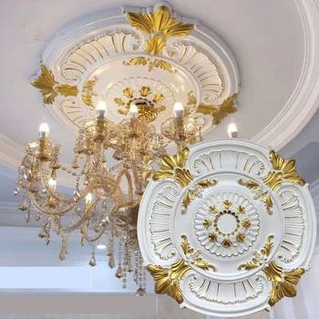 Evropski strop dekorativnih materialov PU vklesan lučka plošča krog imitacije mavčni strop modeliranje strop dekorativne svetilke holde