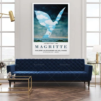 Rene Magritte Razstava Plakat Veliko Družino Tiskanja Letnik Umetnosti Povzetek Poster Tiskanje Visoke Kakovosti