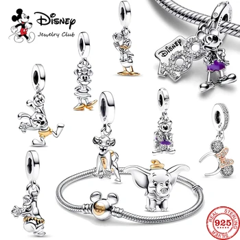 2023 Novo 925 Sterling Srebro Disney Levji Kralj Mickey, Donald Duck Minnie Dumbo Original Čare Fit Zapestnico Pandora DIY Nakit
