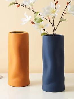 Nordijska Preprostost Keramične Vaze Morandi Umetnosti Cvetlični Lonček Dnevna Soba Namizni Okraski Obrti Dom Dekoracija Dodatna Oprema