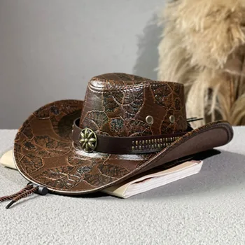 Moške skp klobuki za moške cowgirl klobuk zahodni pribor gospod luksuzni ženska jazz brezplačna dostava za novo Umetno Usnje kavbojski klobuk