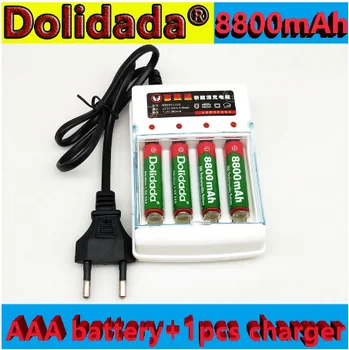 Batterie za polnjenje AAA 1,5 V 8800mAh, prelijemo télécommande, lampe jouet + 1 chargeur à 4 cellules, nouveauté