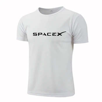 SpaceX Black Tshirt Prostora X Logo Majica s kratkimi rokavi Moški Priljubljen Fant je Tek šport T-shirt Hitro sušenje Očesa Tee majica