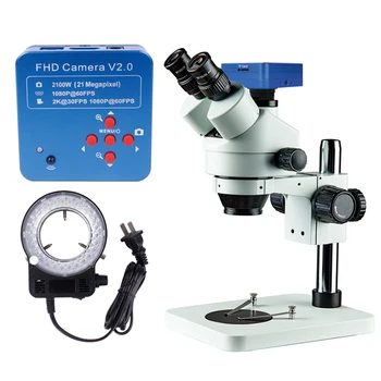 7X-45X kateri je daljnogled Mikroskopom Trinocular Pregled Stereo Zoom Mikroskop, Preglejte PCB Mikroskopom+ LED Obroč Svetlobe