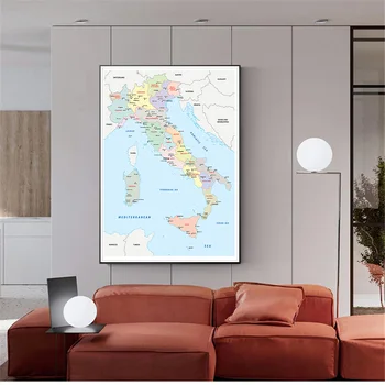 60*90 cm Politični Zemljevid Italije Moderne Stenske Umetnosti Plakat Platno Slikarstvo Učilnici Doma Dekoracijo Šolske Potrebščine V italijanščini