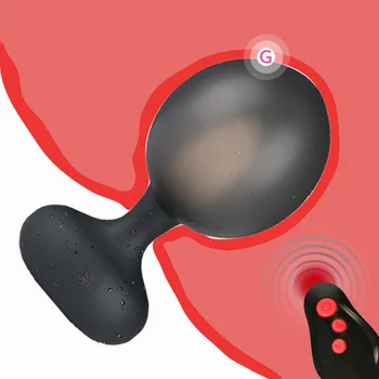 Vibracijska Napihljivi Analni Butt Plug Vibrator Prostate Massager Stimulator Več Hitrosti Vibracij Nepremočljiva Spolnih Igrač Za Moške Gej