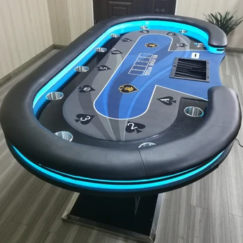 Poker čip tabela z daljinskim upravljalnikom LED luči, namizne krpo pad barvo in velikost lahko meri