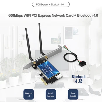 600Mbps WIFI kartico PCI Express Omrežna Kartica 2.4 G/5GHz Brezžični Modro-zob PCI-E WLAN Card 802.11 ac/b/g/n Adapter Za Računalnik