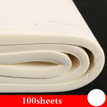 100sheets/veliko Kitajskega Slikarstva Xuan Papir, Ročno izdelan Raw Xuan Papir Začetnik Kaligrafija Praksi Tanpi Pol Zrel Xuan Papir