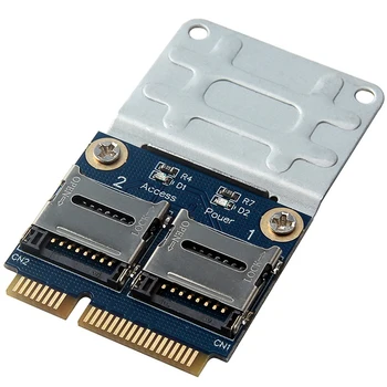 2 SSD trdi disk Za Prenosnik Dvojno Micro - SD SDHC SDXC TF Na Mini Pcie Pomnilniških Kartic Mpcie 2 Mini-Sdcards Mini Pci-E Adapter