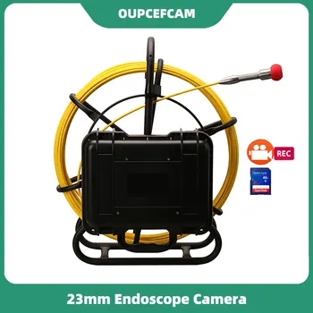 Industrijske Cevi Odtočne Kanalizacije Insepction Endscope 23 mm Fotoaparat 512hz Tramsmitter Vgrajen 9 Palčni Monitor DVR Premer 7mm Kabel