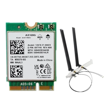 AX1690I za Kartico Wifi Z 2X8DB Antena AX411 Wi-Fi 6E Hitrost 2.4 Gbps 802.11 Ax 2.4/5/6Ghz Bluetooth 5.3 Brezžični Modul