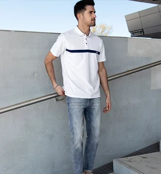Z1380 poletje nova moška Polo Majica moška kratka sleeved Beaded bombaž white River T-shirt