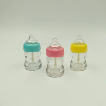 Prazno 7ml hranjenje steklenički obliko Lip Gloss Cev z roza rumena blue cap Kozmetični Posodo Steklenico 50pcs