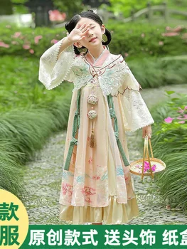 Starodavna Oblačila Otrok Plesne Kostume Kitajske Tradicionalne Hanfu Obleko za Otroke Tang Dinastije Dekleta Princesa Obleko