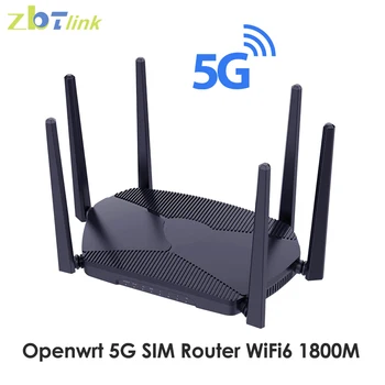 Zbtlink 5G Usmerjevalnik Openwrt Kartice SIM WiFi6 OČESA 1800Mbps 256 MB RAM-a za 128 Naprave Dual Band 2,4 Ghz 5.8 Ghz MU-MIMO Antene Wifi