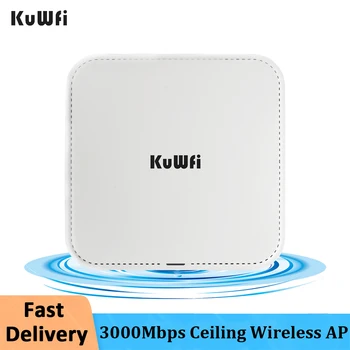 KuWFi 3000Mbps Strop AP 2.4 G 5G Dual Band Wifi 6 Notranji Brezžični Usmerjevalnik Wifi Dostopno Točko, 48V Poe Wi fi Signala Ojačevalnika