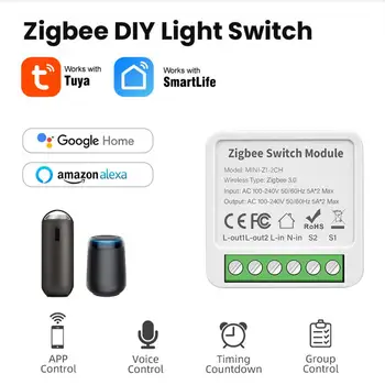 Tuya Zigbee Smart Stikalo Modul Za Dvojni Način, Nadzor Pametne Življenje Daljinski Upravljalnik Pametni Dom Vias Alexa Google Home Gateway Potrebno