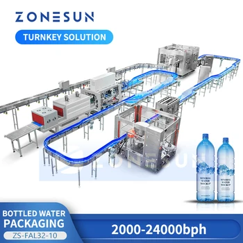 ZONESUN Mineralne Vode Steklenica za Polnjenje Sistema Embalaža Integrirane Linije Racionalizirati Proizvodnjo ZS-FAL32-10
