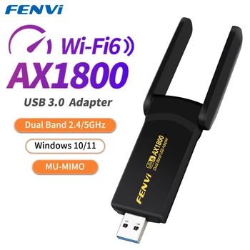 fenvi WiFi 6 AX1800 USB 3.0 Adapter Dual Band 2,4 G/5Ghz USB Sprejemnik Ključ Wifi mrežno Kartico, Antena za Brezžični Za Prenosni RAČUNALNIK