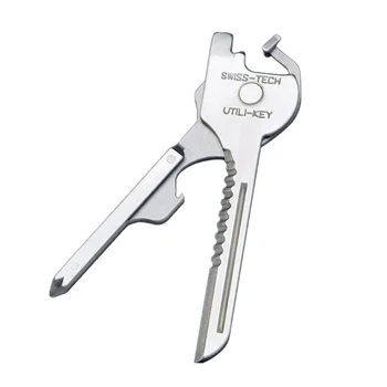 1PC Multi Orodje, 6 V 1 Nerjavečega Jekla Key Ring Verige Obesek Žep Rezalnik Mini Nož Unboxing Nož, Izvijač