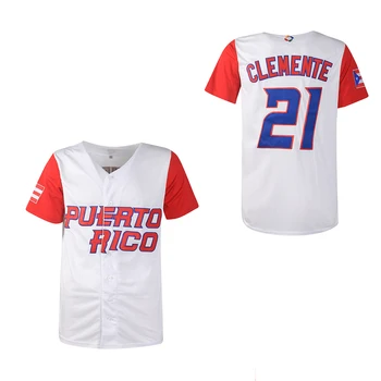 Bg Baseball Jersey Puerto Rico 21 Dresov Vezenje Šivanje Šport Na Prostem Visoko Kakovostnih Belih 2023 Sveta Nova
